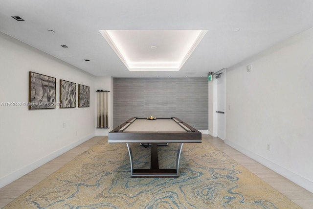 recreation room featuring billiards