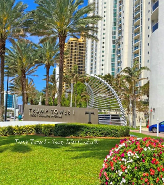 view of community sign