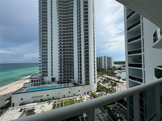 exterior space featuring a water view