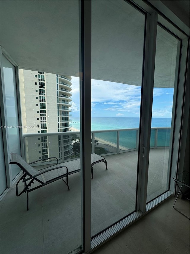 balcony with a water view