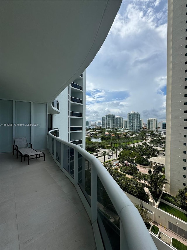 balcony with a city view