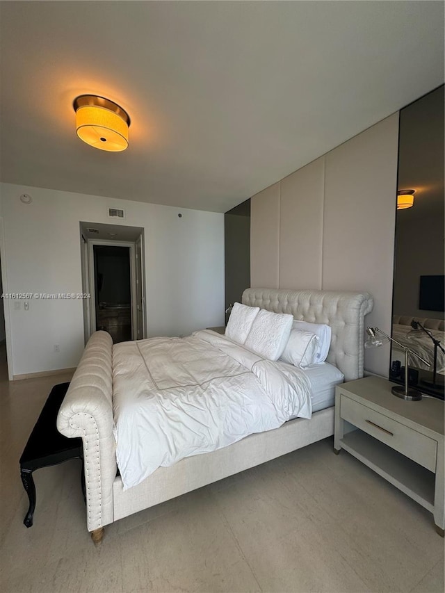 bedroom with visible vents