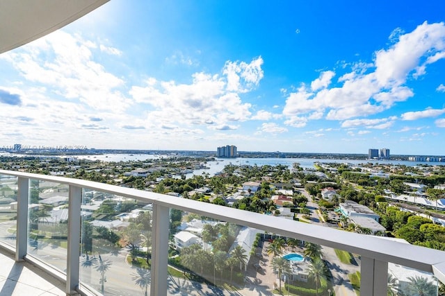 balcony with a water view