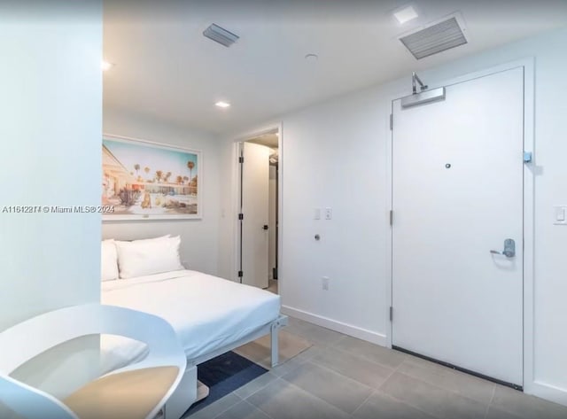 view of tiled bedroom