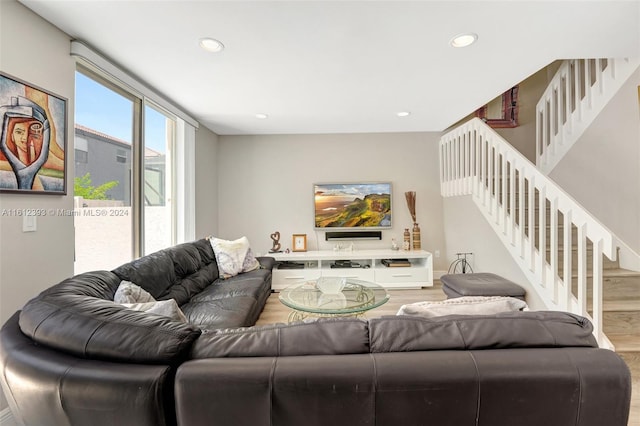 living room featuring hardwood / wood-style flooring