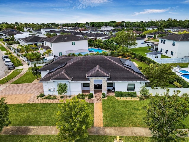 aerial view with a residential view