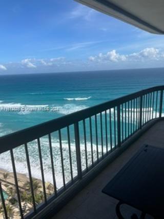 balcony with a water view