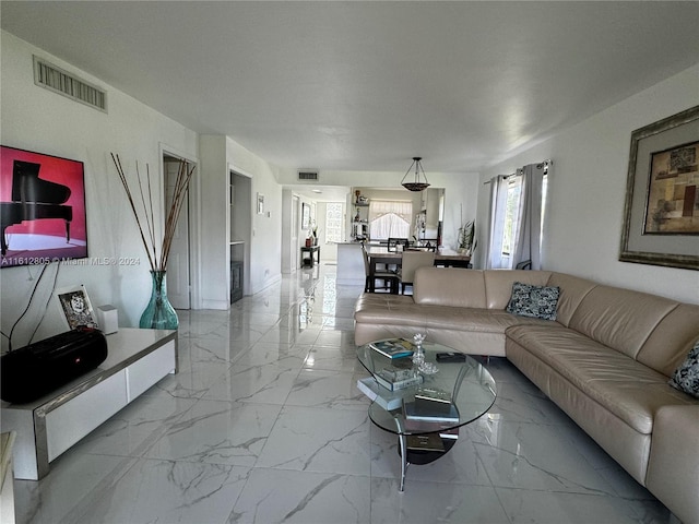 view of tiled living room