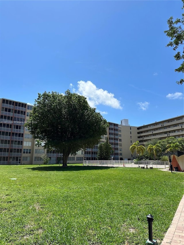 view of community with a lawn