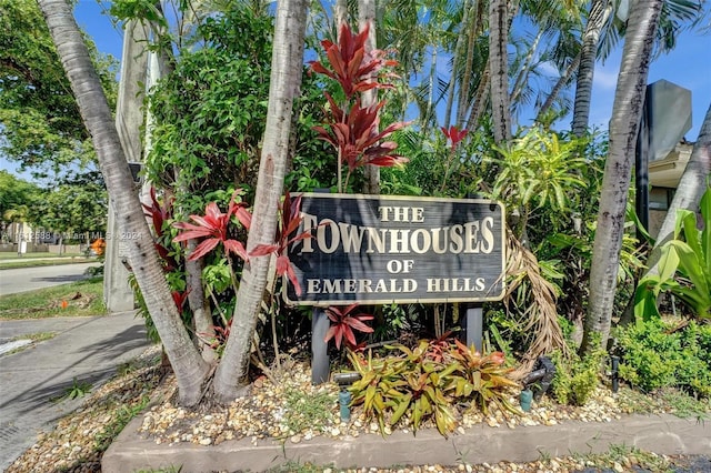 view of community sign