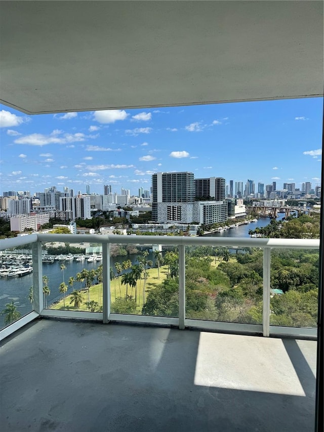 balcony with a water view