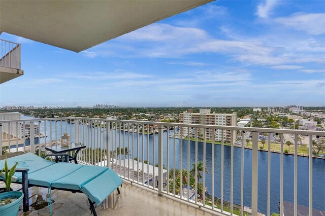 balcony with a water view