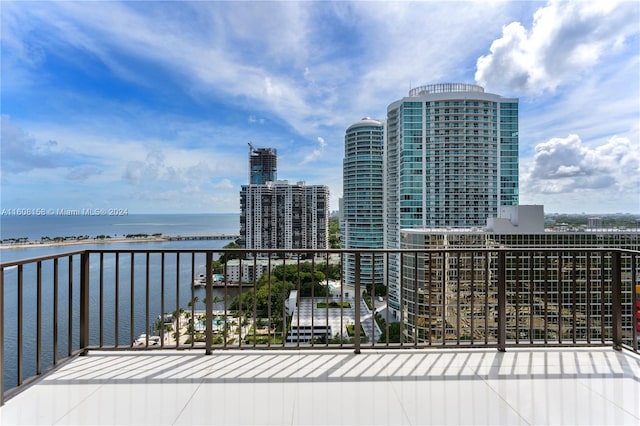 balcony with a water view