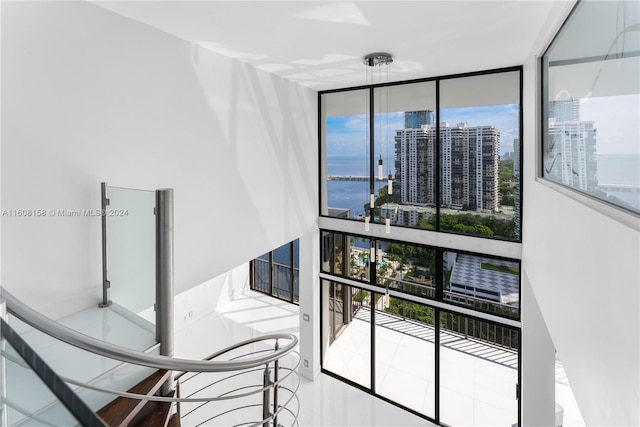 balcony with a water view