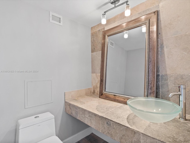 bathroom with vanity and toilet