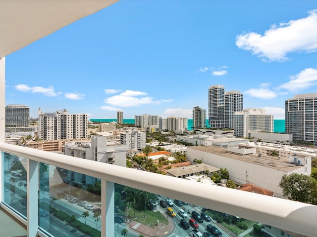 balcony featuring a view of city