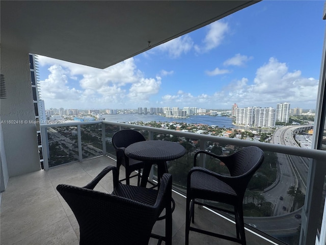 balcony with a city view
