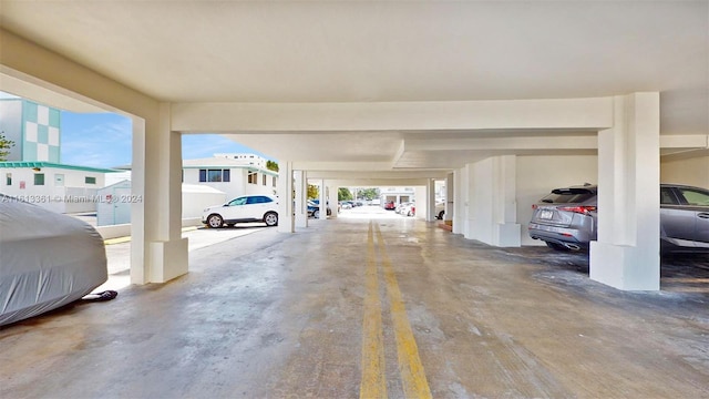 garage with a carport