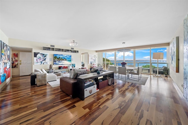 living room featuring hardwood / wood-style floors