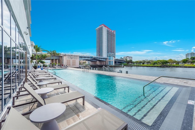 view of pool with a patio area