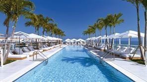 view of snow covered pool