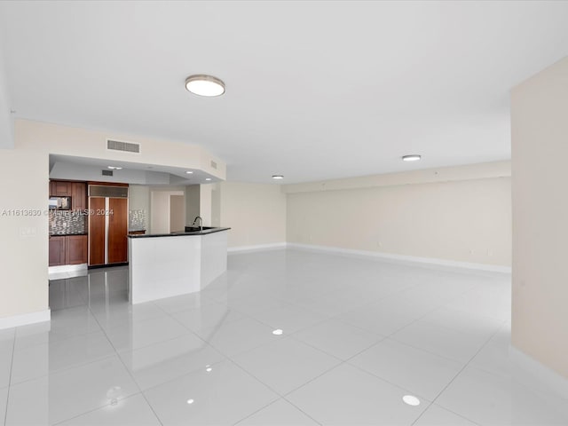 interior space featuring light tile patterned flooring