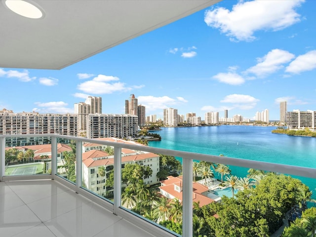 balcony with a water view