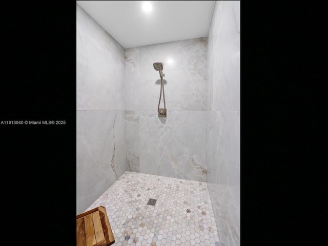 bathroom with a shower