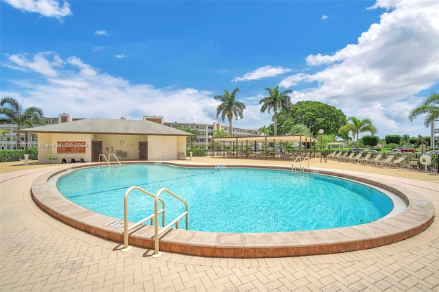 view of pool with a patio