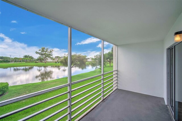 balcony with a water view