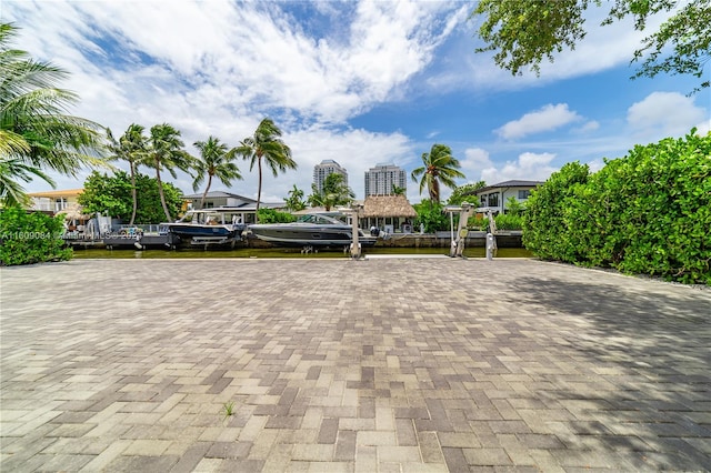 surrounding community with a boat dock