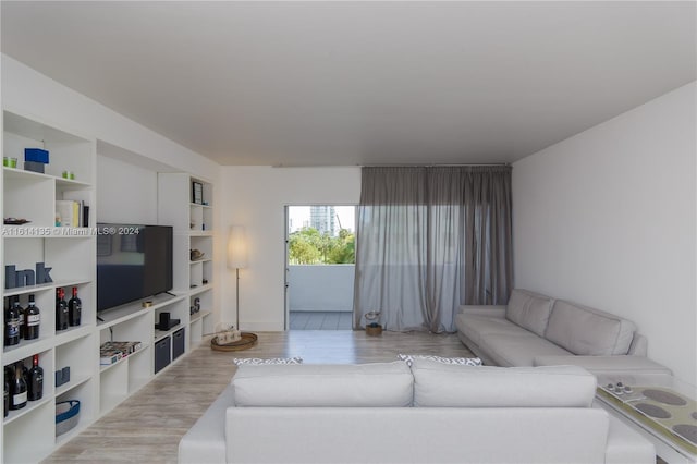 living room featuring light hardwood / wood-style floors