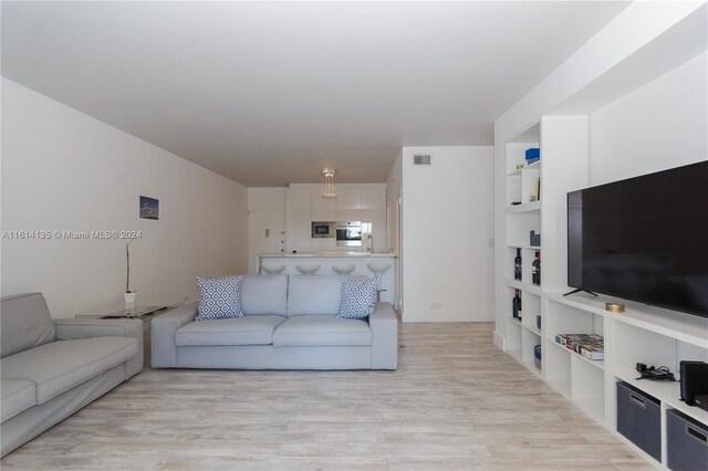 3 Island Ave Unit 04J, Miami Beach, FL 33139 - living area with visible vents and light wood-type flooring