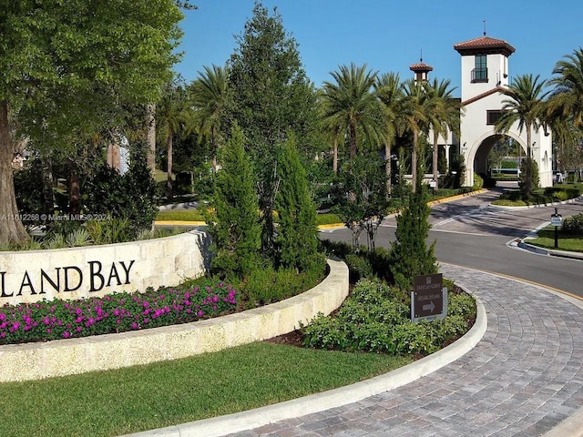 view of community sign