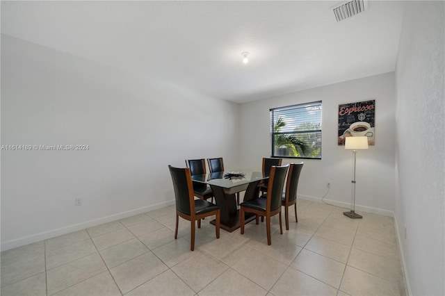 view of tiled dining room