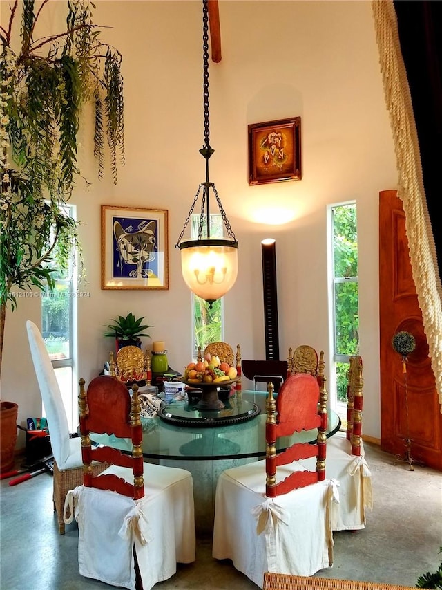 dining area featuring plenty of natural light