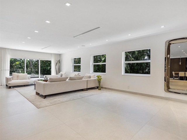 view of tiled living room