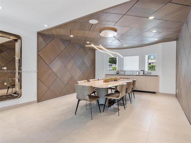 view of tiled dining area