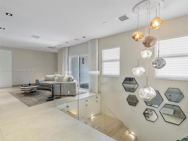 view of tiled living room