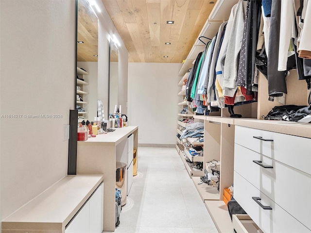 view of walk in closet