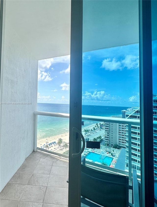 balcony with a water view