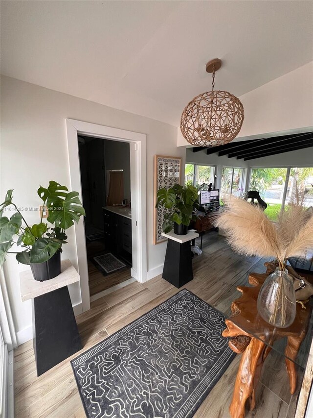 living room with wood-type flooring