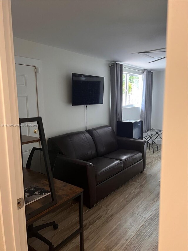 living room featuring hardwood / wood-style flooring