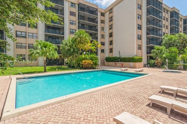 view of pool with a patio area