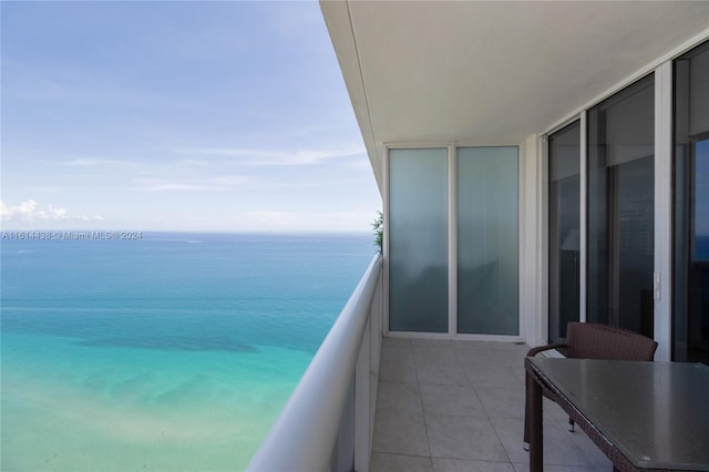 balcony with a water view