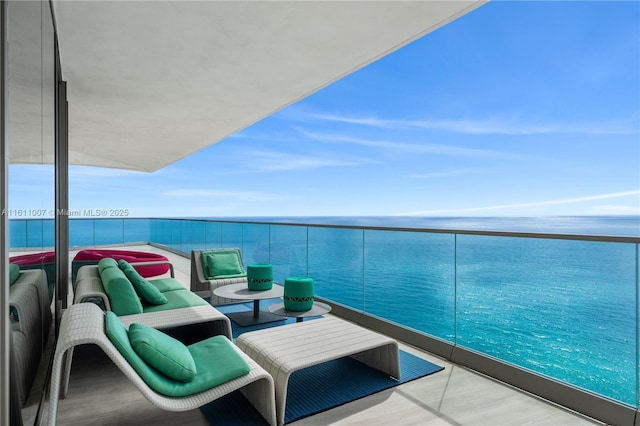 balcony with a water view