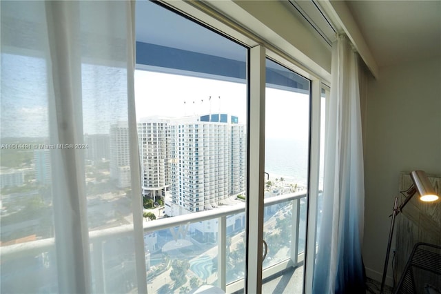 balcony with a water view