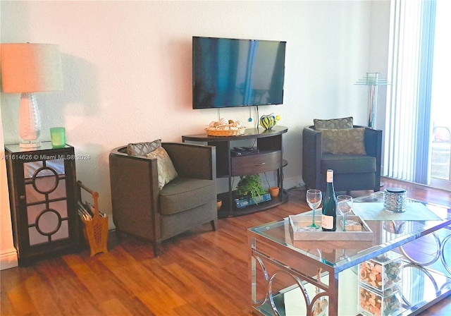 living room featuring hardwood / wood-style floors