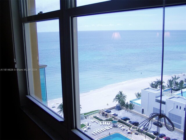 water view with a view of the beach