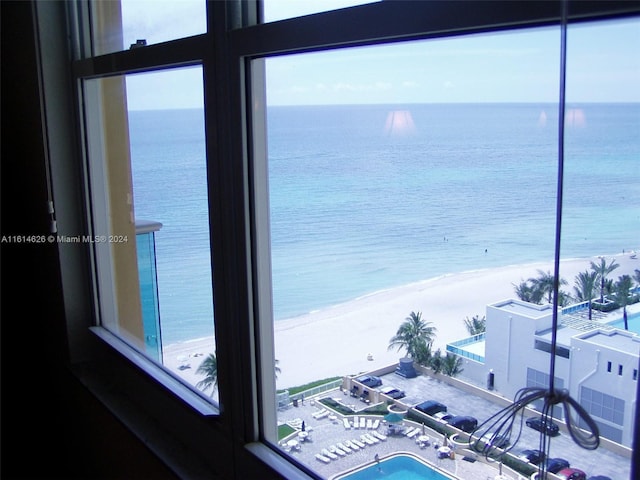 property view of water with a view of the beach